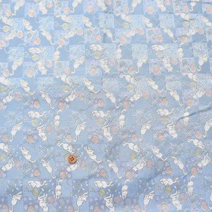 金襴　猫市松