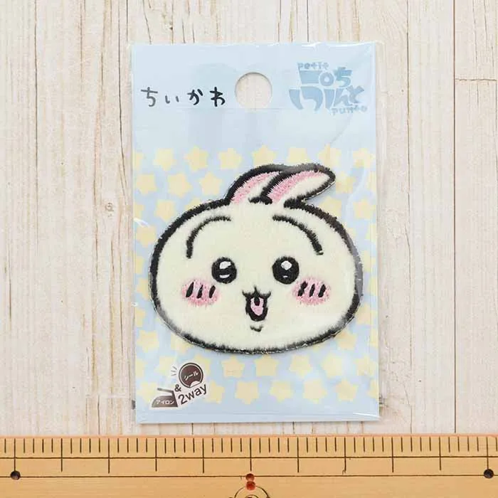 2way接着ワッペン 刺繍ボア ちいかわ うさぎ