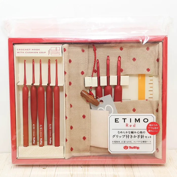 Tulip ETIMO レッド クッショングリップ付きかぎ針セット