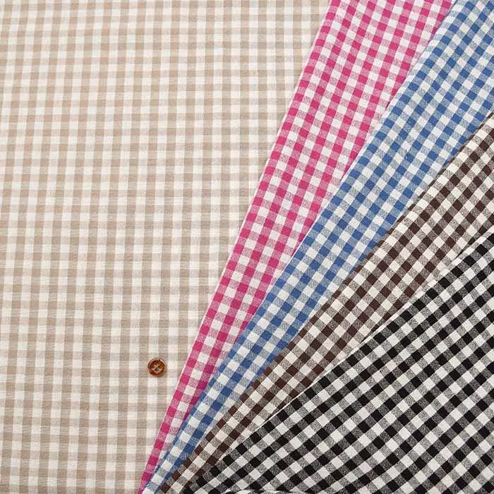 中国製　コットン残糸ギンガムチェック生地